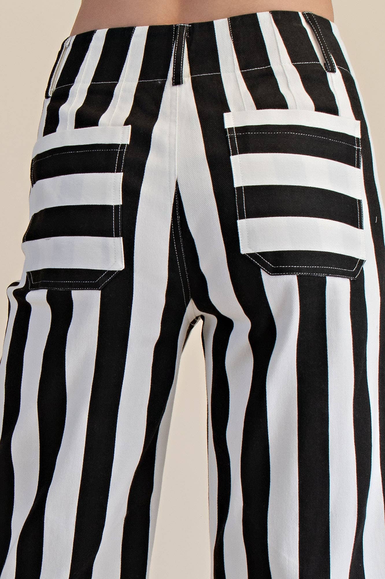 Colette Cropped Wide-Leg Stripe Pants