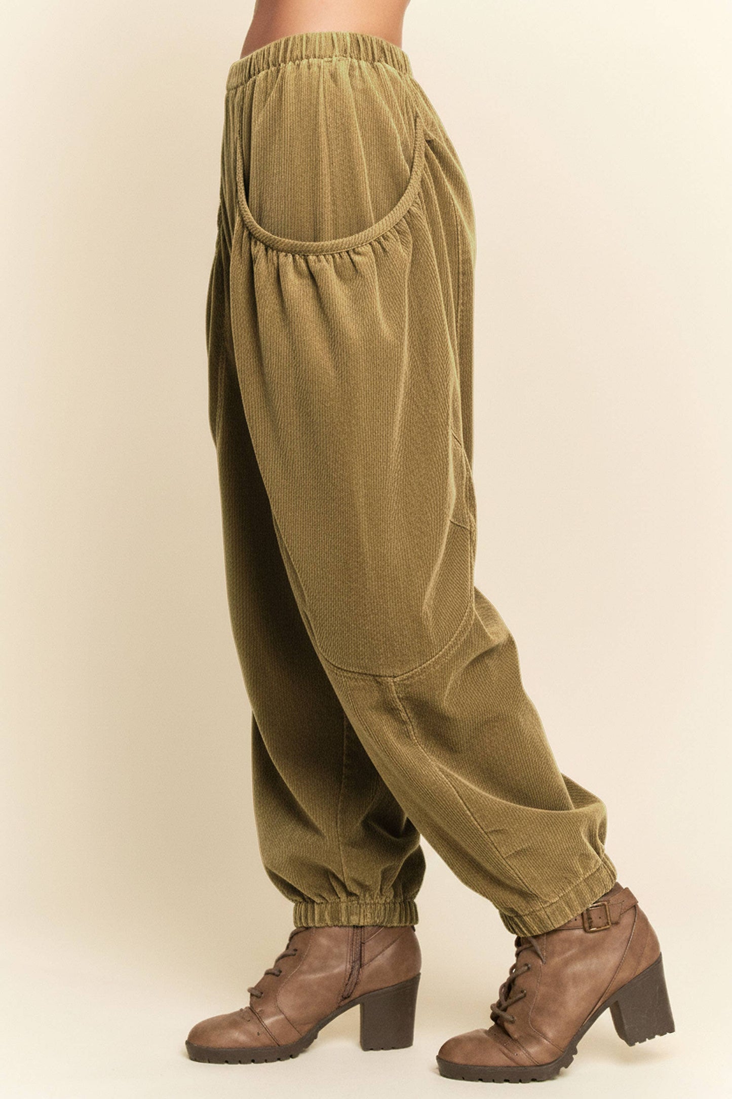 RELAXED CORDUROY BARREL POCKET PANTS