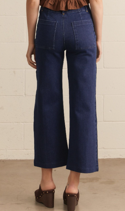 Solid high rise wide leg pants