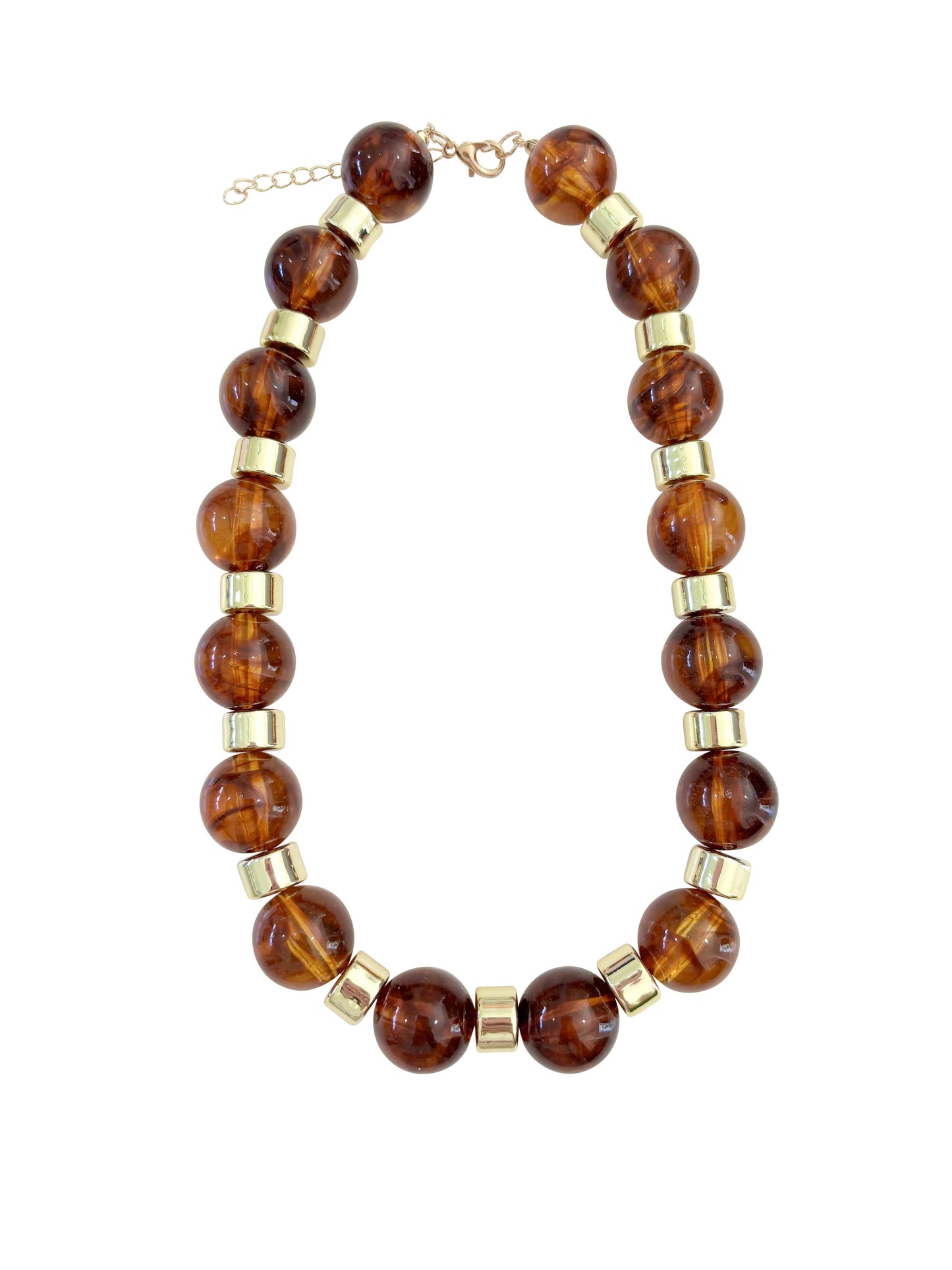 Jessica Chunky Beaded Necklace - Tortoise
