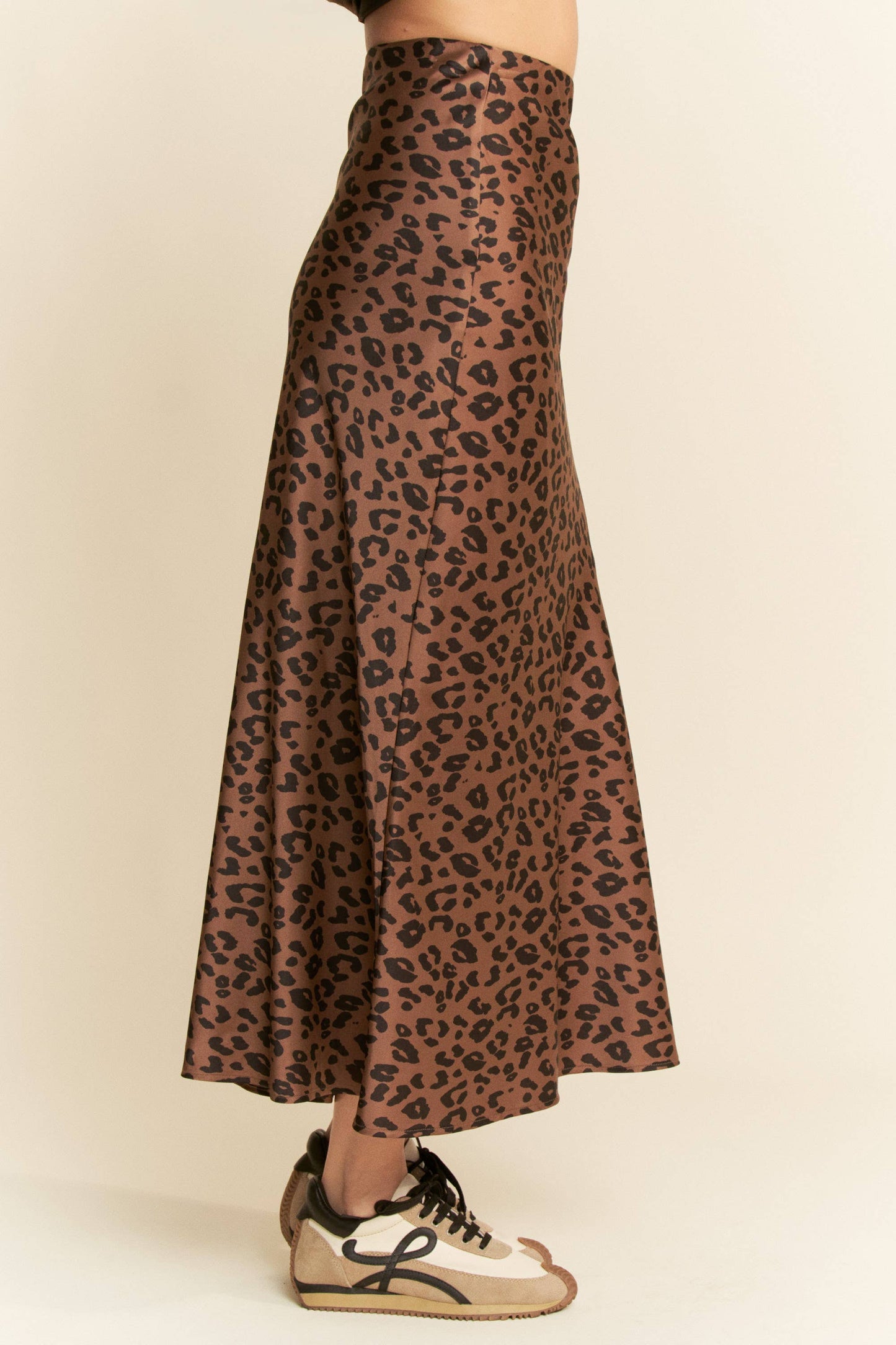 LEOPARD ANIMAL PRINT LONG LENGTH WAIST TIE  SKIRT