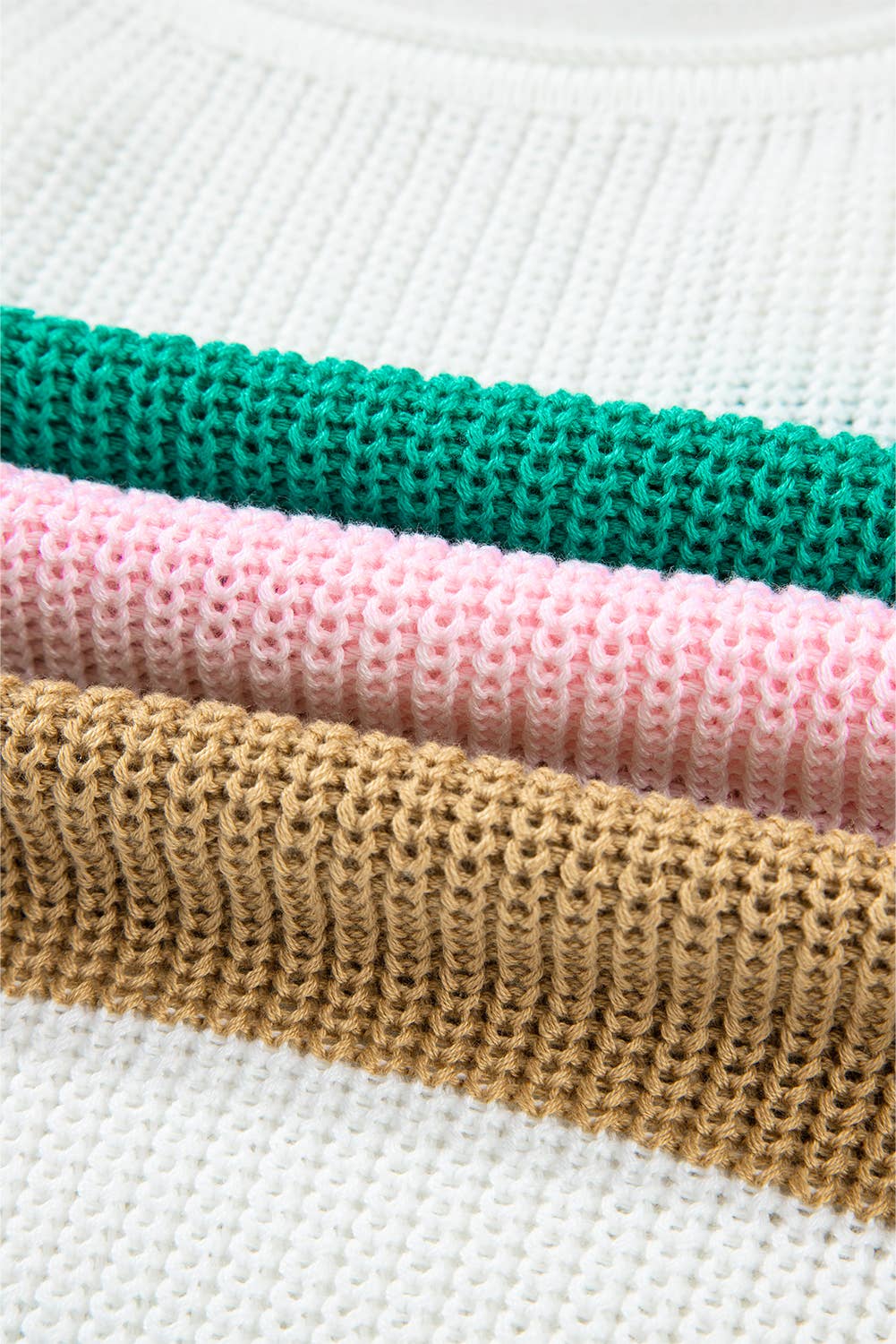 Color Block Notch V Neck Sweater