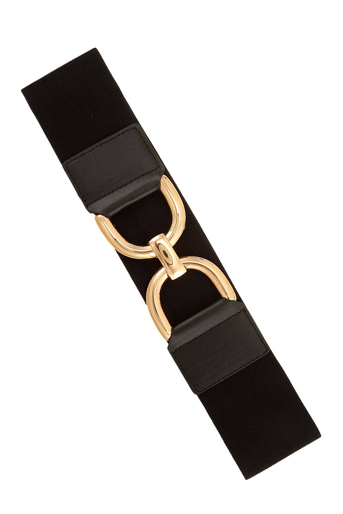 Double Half Circle Metal Buckle Elastic Belt 39