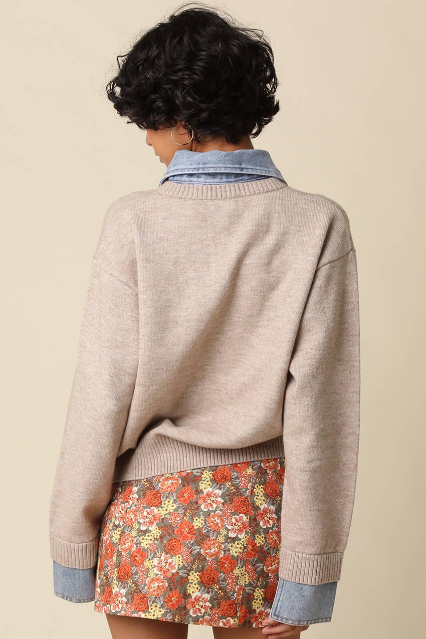 Emely Contrast Knit Top