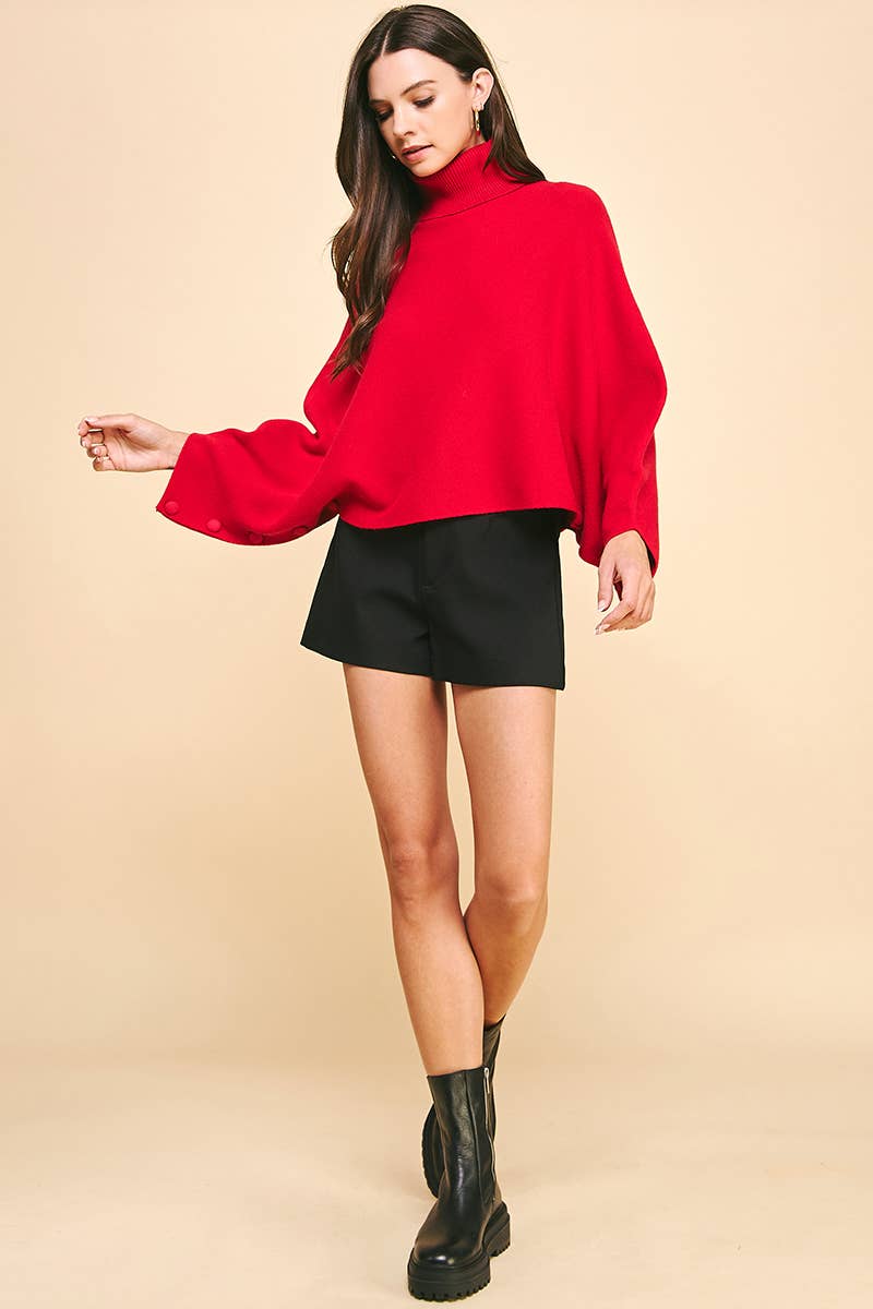 TURTLE NECK RAGLAN SLEEVE SWEATER - 5925W