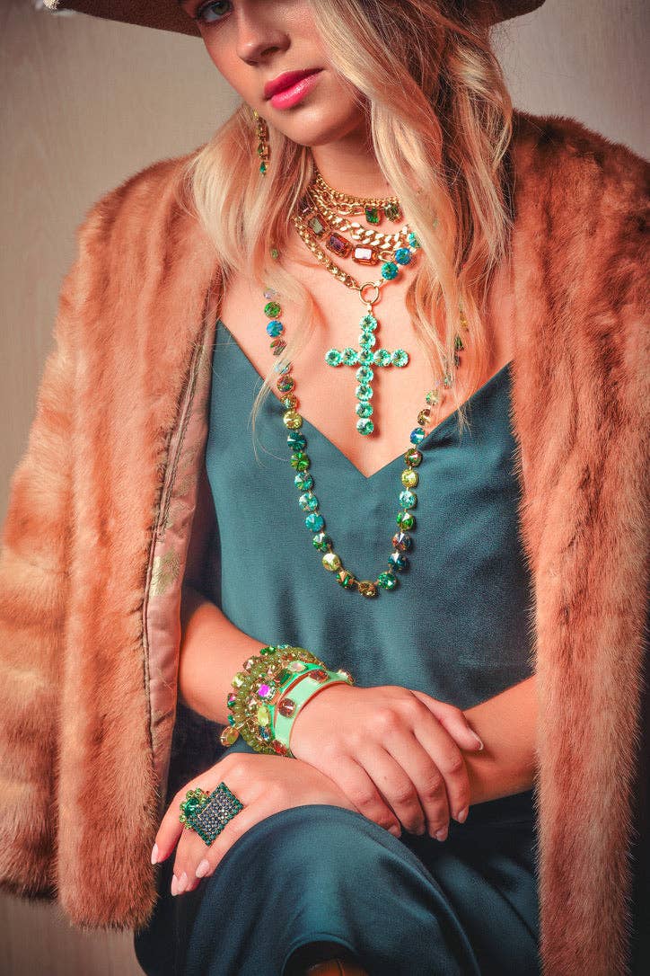 Keira Cuff in Green Mix