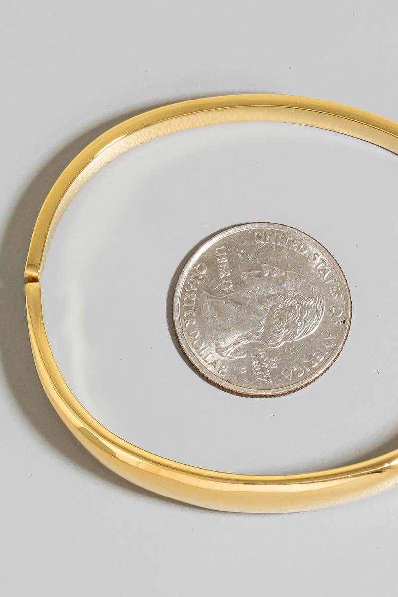 Stainless Steel Modern Hinge Bangle Bracelet