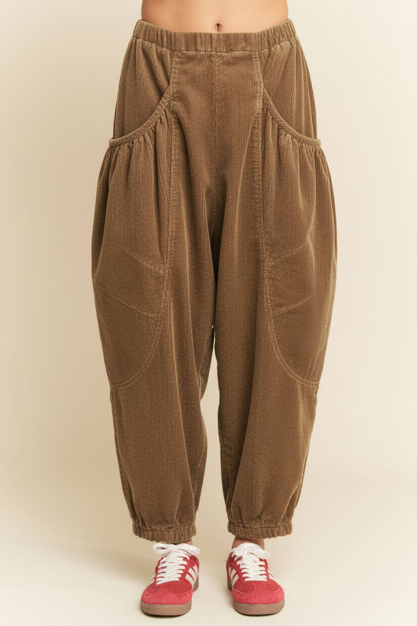 RELAXED CORDUROY BARREL POCKET PANTS