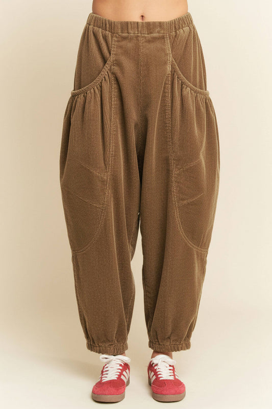 RELAXED CORDUROY BARREL POCKET PANTS