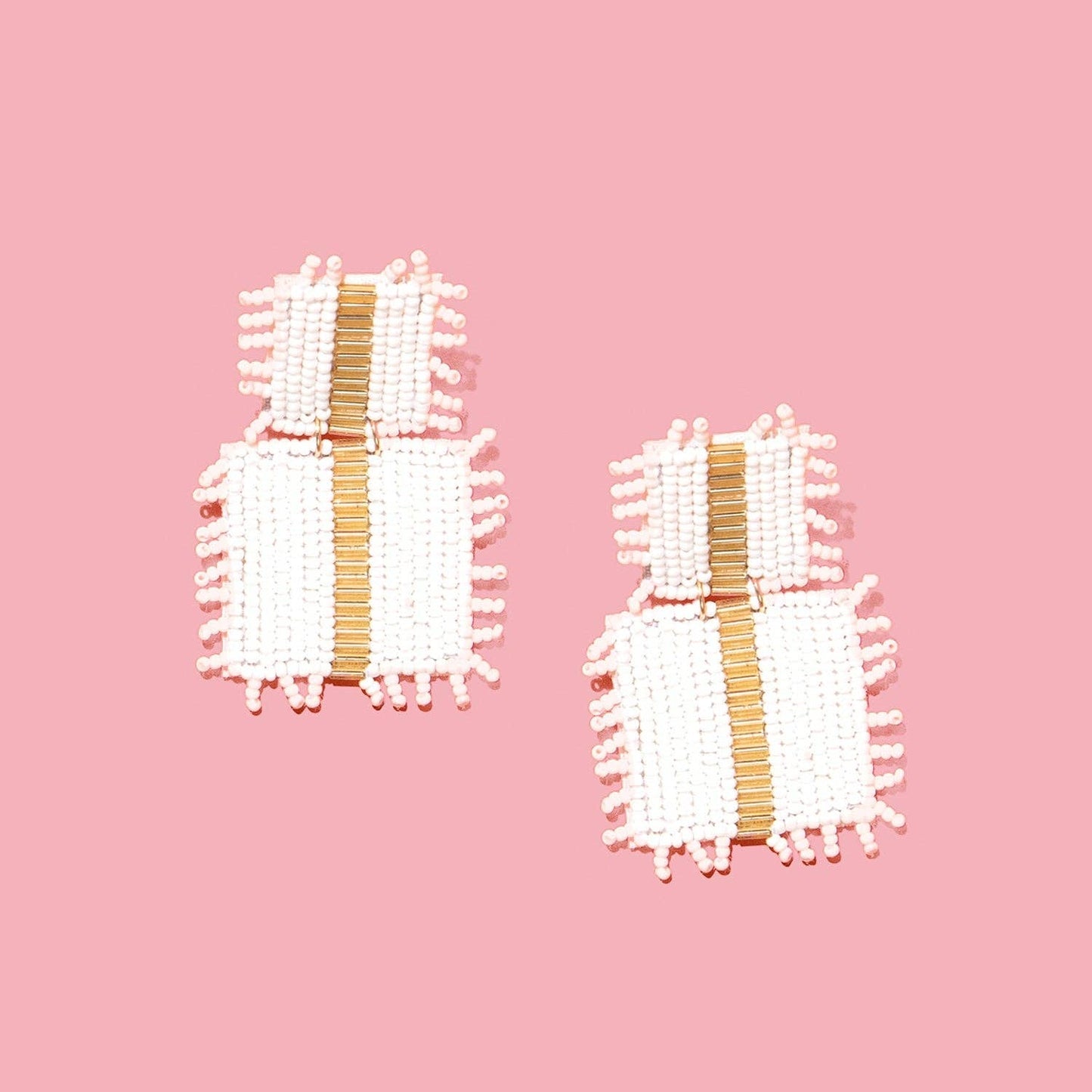 Pierce+Hide Custom Beaded Square Fringe Drops