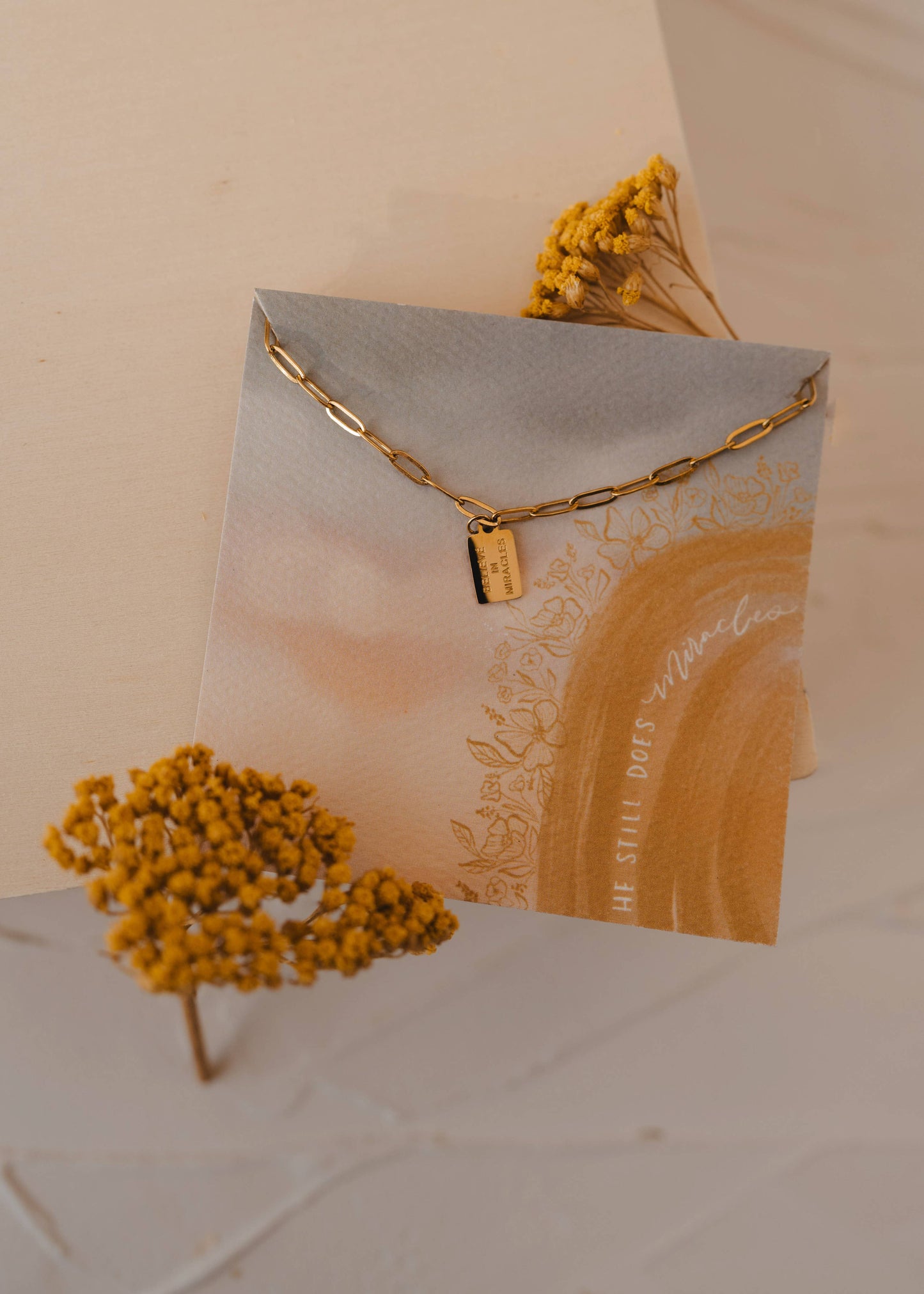 Believe In Miracles Mini Tag Necklace | Christian Jewelry