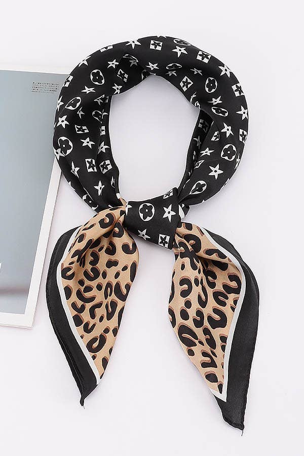 Start Leopard Multi Print Bandana Scarf