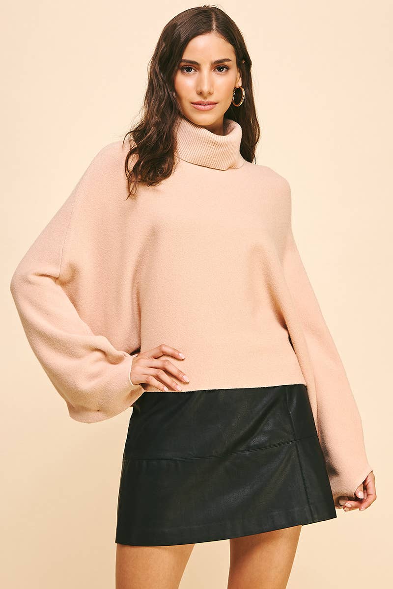 TURTLE NECK RAGLAN SLEEVE SWEATER - 5925W
