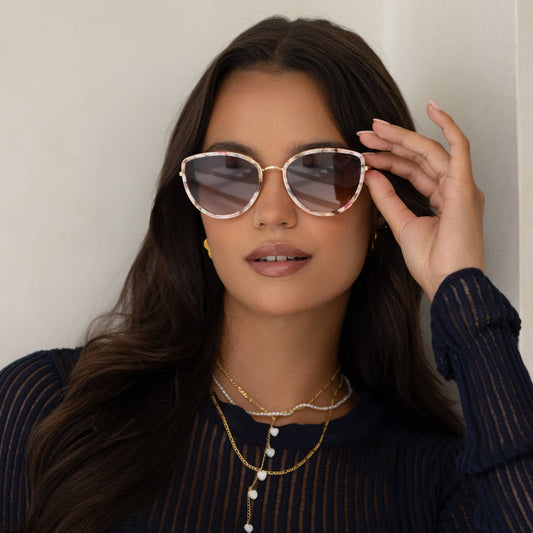 Luna Acetate Womens Cat Eye Sunglasses