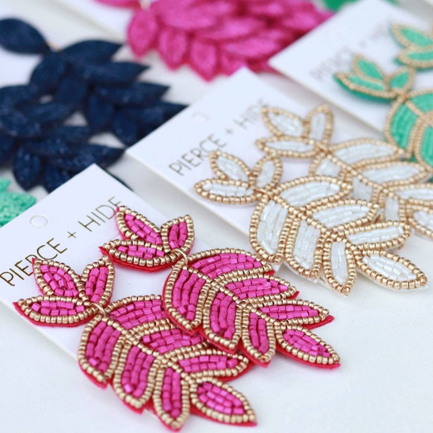 Pierce+Hide Custom Fuchsia Fleur De Lis Earrings