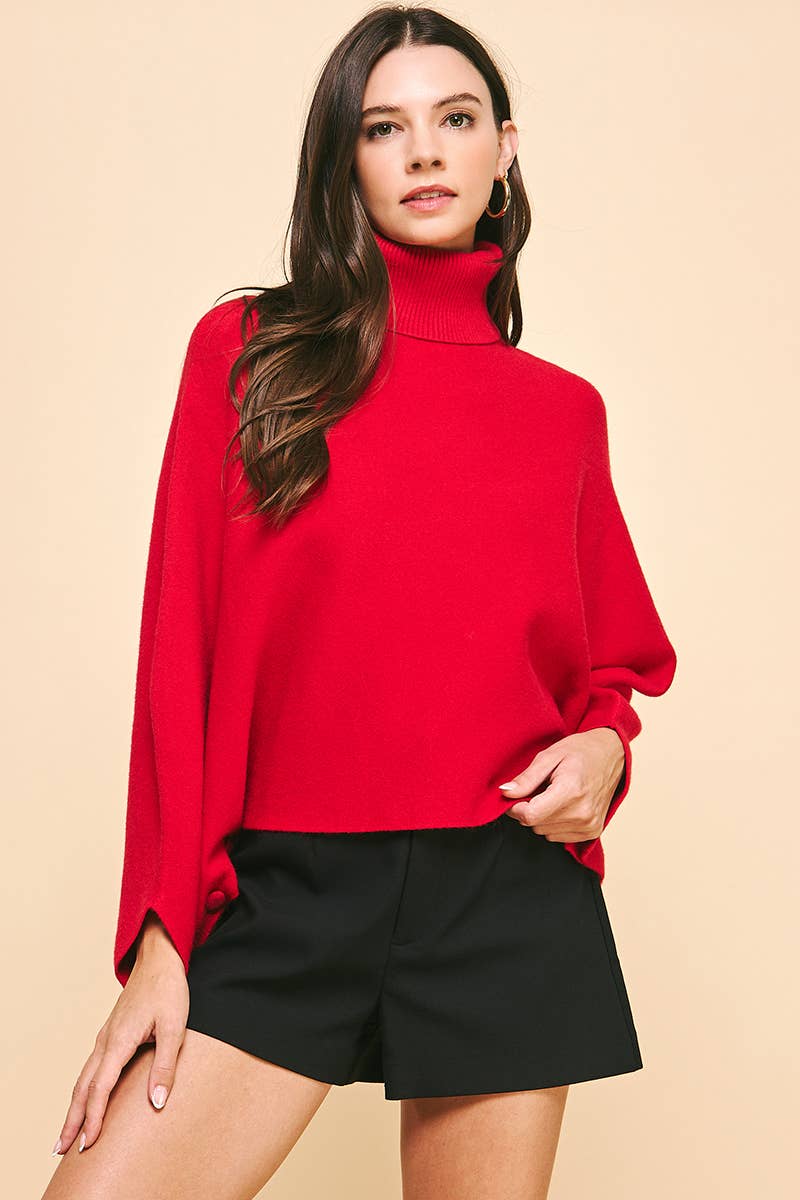 TURTLE NECK RAGLAN SLEEVE SWEATER - 5925W